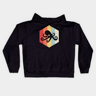 Retro Vintage Octopus Icon Kids Hoodie